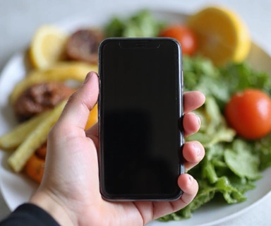 Hand holding a phone